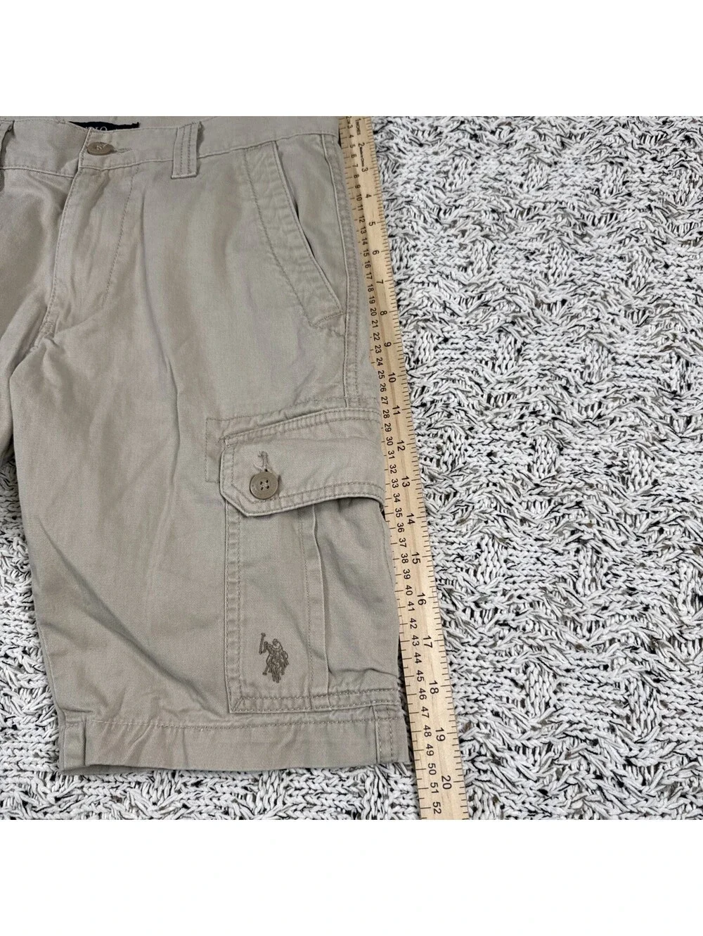 U.S. Polo Assn Cargo Shorts Size 30 Khaki Beige Casual Camo Style 111062